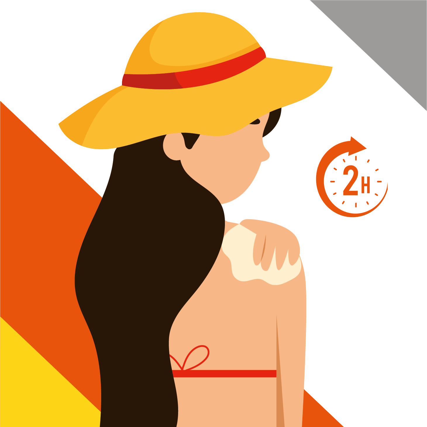 mujer aplicándose bloqueador solar en el hombro cada dos horas
